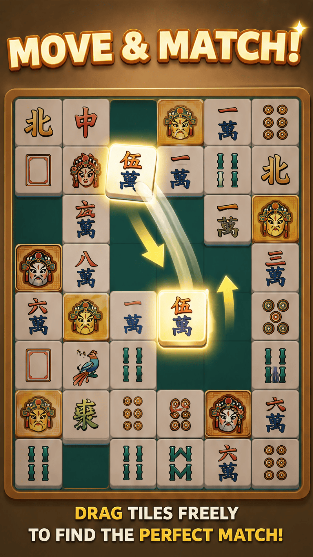 Mobile tile matching puzzle game scene